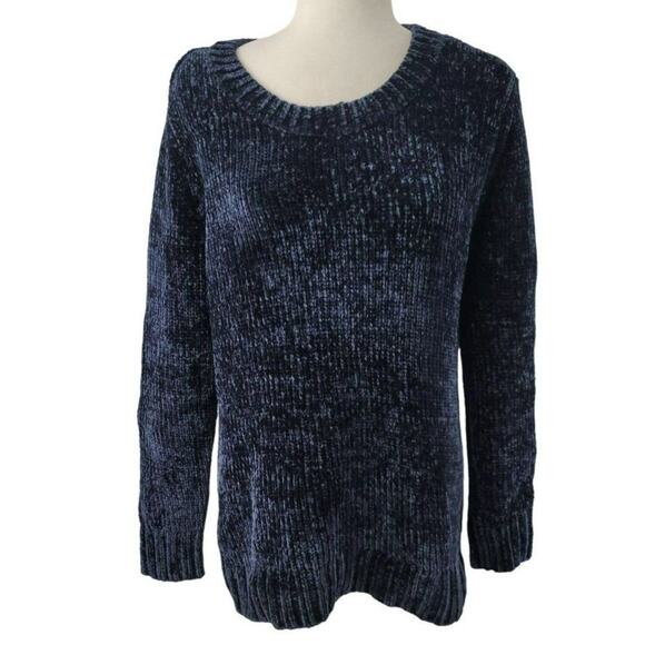 Orvis Sweater Womens Medium Chenille Blue Cozy Soft Lounge Oversized Relax Boxy - Picture 1 of 10